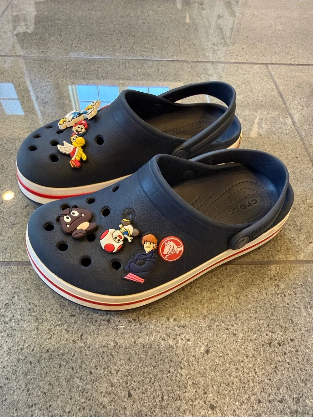 Kids Navy Croc withCharms